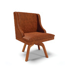 Kit 04 Cadeiras De Jantar Liz Corano Nozes Base Giratória Mad