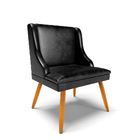 Kit 04 Cadeiras De Jantar Liz Corano Preto Pés Palito Castanh