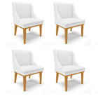 Kit 04 Cadeiras De Jantar Liz Corino Base Fixa Madeira Castan