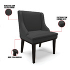 Kit 04 Cadeiras De Jantar Liz Corino Base Fixa Madeira Preto