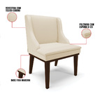 Kit 04 Cadeiras De Jantar Liz Corino Base Fixa Madeira Tabaco