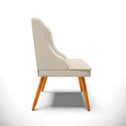 Kit 04 Cadeiras De Jantar Liz Corino Bege Pés Palito Castanho