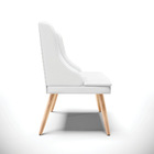 Kit 04 Cadeiras De Jantar Liz Corino Branco Pés Palito Natura