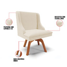 Kit 04 Cadeiras De Jantar Liz Linho Areia A27 Base Giratória