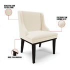 Kit 04 Cadeiras De Jantar Liz Linho Base Fixa Madeira Preto D