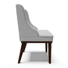 Kit 04 Cadeiras De Jantar Liz Linho Base Fixa Madeira Tabaco