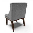 Kit 04 Cadeiras De Jantar Liz Linho Base Fixa Madeira Tabaco