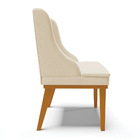 Kit 04 Cadeiras De Jantar Liz Linho Bege A19 Base Fixa Madeir