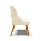 Kit 04 Cadeiras De Jantar Liz Linho Palha A32 Pés Palito Cast