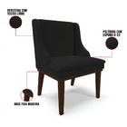 Kit 04 Cadeiras De Jantar Liz Linho Preto A79 Base Fixa Madei