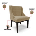 Kit 04 Cadeiras De Jantar Liz Suede Base Fixa Madeira Preto D