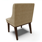 Kit 04 Cadeiras De Jantar Liz Suede Base Fixa Madeira Tabaco