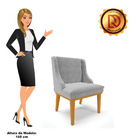 Kit 04 Cadeiras De Jantar Liz Suede Cinza Base Fixa Madeira C