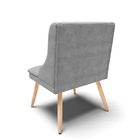 Kit 04 Cadeiras De Jantar Liz Suede Cinza Pés Palito Natural