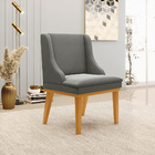 Kit 04 Cadeiras De Jantar Liz Suede Grafite Base Fixa Madeira