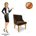 Kit 04 Cadeiras De Jantar Liz Suede Marrom Base Fixa Madeira