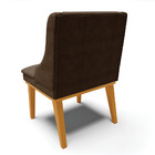 Kit 04 Cadeiras De Jantar Liz Suede Marrom Base Fixa Madeira