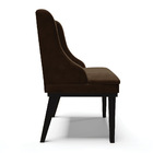 Kit 04 Cadeiras De Jantar Liz Suede Marrom Base Fixa Madeira