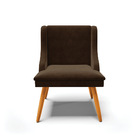 Kit 04 Cadeiras De Jantar Liz Suede Marrom Pés Palito Castanh