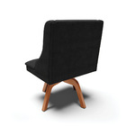 Kit 04 Cadeiras De Jantar Liz Suede Preto Base Madeira Mm35 D