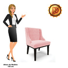 Kit 04 Cadeiras De Jantar Liz Suede Rosa Bebê Base Fixa Madei