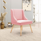 Kit 04 Cadeiras De Jantar Liz Suede Rosa Bebê Pés Palito Natu
