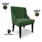 Kit 04 Cadeiras De Jantar Liz Suede Verde Base Fixa Madeira P