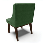 Kit 04 Cadeiras De Jantar Liz Suede Verde Base Fixa Madeira T