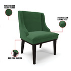 Kit 04 Cadeiras De Jantar Liz Veludo Base Fixa Madeira Preto