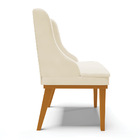 Kit 04 Cadeiras De Jantar Liz Veludo Bege Base Fixa Madeira C