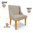 Kit 04 Cadeiras De Jantar Liz Veludo Luxo Base Fixa Madeira C