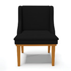 Kit 04 Cadeiras De Jantar Liz Veludo Luxo Preto A81 Base Fixa