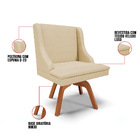 Kit 04 Cadeiras De Jantar Liz Veludo Off White A129 Base Gira