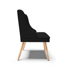 Kit 04 Cadeiras De Jantar Liz Veludo Preto A81 Pés Palito Nat