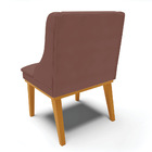 Kit 04 Cadeiras De Jantar Liz Veludo Rosê Base Fixa Madeira C