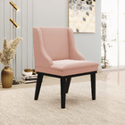 Kit 04 Cadeiras De Jantar Liz Veludo Rosê Base Fixa Madeira P