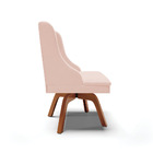 Kit 04 Cadeiras De Jantar Liz Veludo Rosê Base Giratória De M