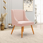 Kit 04 Cadeiras De Jantar Liz Veludo Rosê Pés Palito Castanho