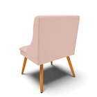 Kit 04 Cadeiras De Jantar Liz Veludo Rosê Pés Palito Castanho