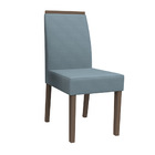 Kit 04 Cadeiras De Jantar Mayte Animalle Azul Wd26 Pés Imbuia