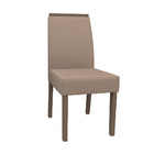 Kit 04 Cadeiras De Jantar Mayte Camurça Marrom Lux Pés Imbuia