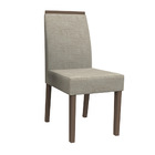 Kit 04 Cadeiras De Jantar Mayte Veludo Linho Tl13 Pés Imbuia