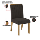 Kit 04 Cadeiras De Jantar Mira Veludo Marrom Base Nature - D'