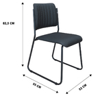 Kit 04 Cadeiras De Jantar Patty Courissimo Preto Base De Ferr