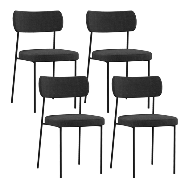 Kit 04 Cadeiras Decorativa Estofada Para Sala De Jantar Melin