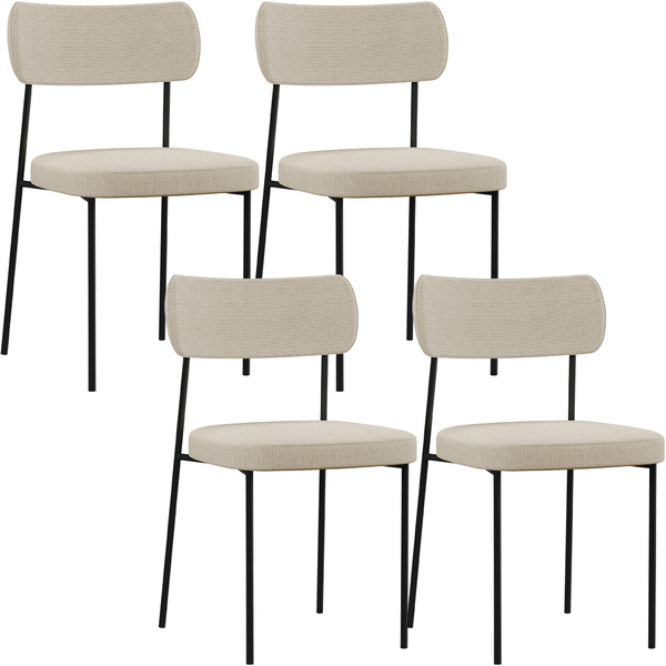 Kit 04 Cadeiras Decorativa Estofada Para Sala De Jantar Melin