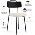 Kit 04 Cadeiras Decorativa Estofada Sala De Jantar Barcelona