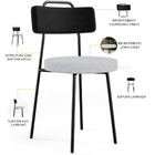 Kit 04 Cadeiras Decorativa Estofada Sala Jantar Barcelona L02