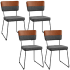 Kit 04 Cadeiras Decorativas Allana L02 Faixa Couríssimo Camel