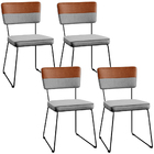 Kit 04 Cadeiras Decorativas Allana L02 Faixa Couríssimo Camel